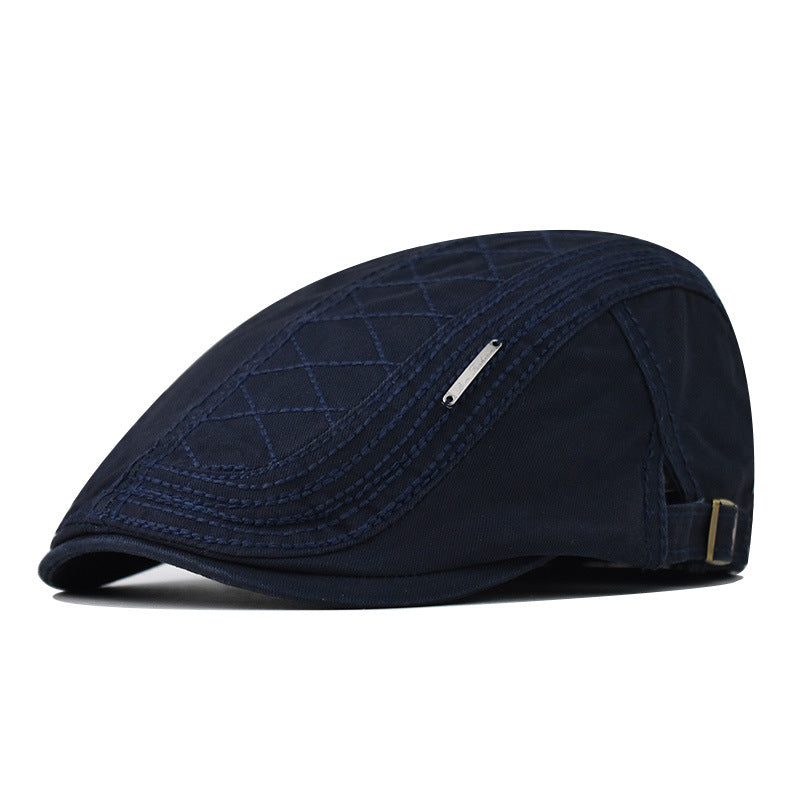Classic Cotton Beret Cap Vintage Casual British Style Breathable Newsboy Hat for Men & Women-1715