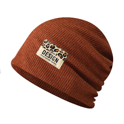 Leopard Print Knitted Beanie Slouchy Hat for Women & Men-AA1674