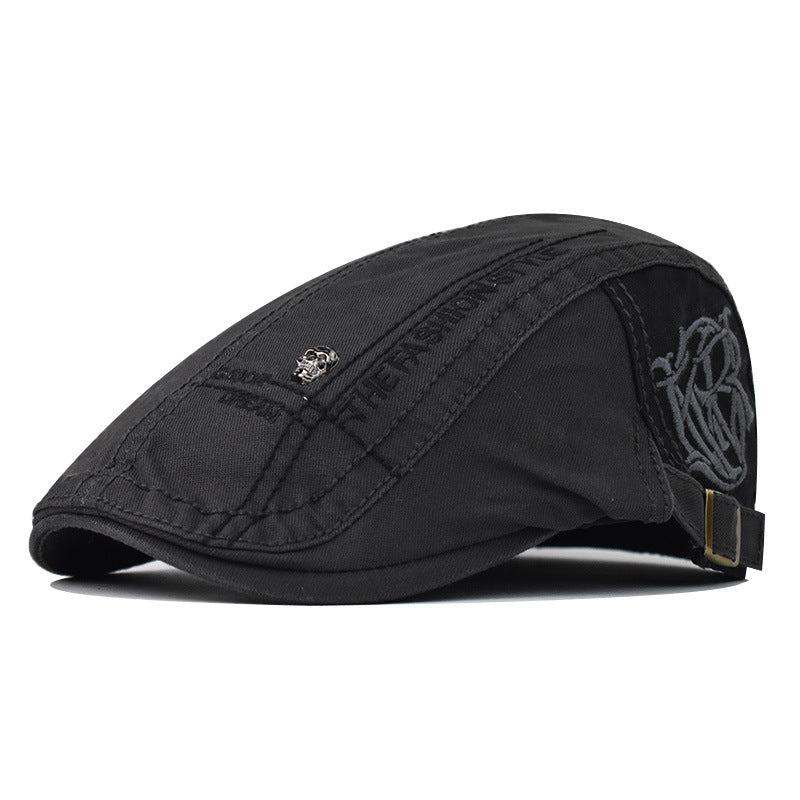 New Cotton Beret Breathable Casual Vintage Flat Cap for Men-1716