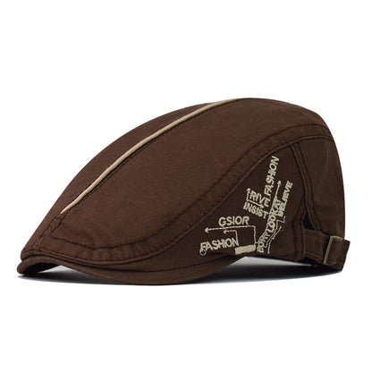Classic Unisex Cotton Newsboy Hat in Vintage British Casual Painter Style-1718