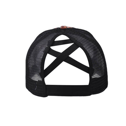 Horse Print Ponytail Baseball Cap Back Opening Women’s Ponytail Hat for Women-2240