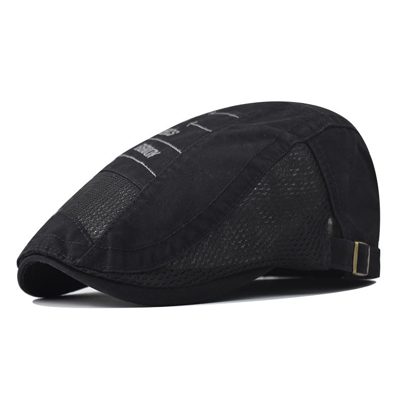 Breathable Cotton Mesh Beret Vintage Newsboy Flat Cap-1788