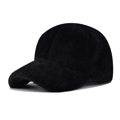 New Solid Color Shearling Baseball Cap Outdoor Sunshade Hat-1724