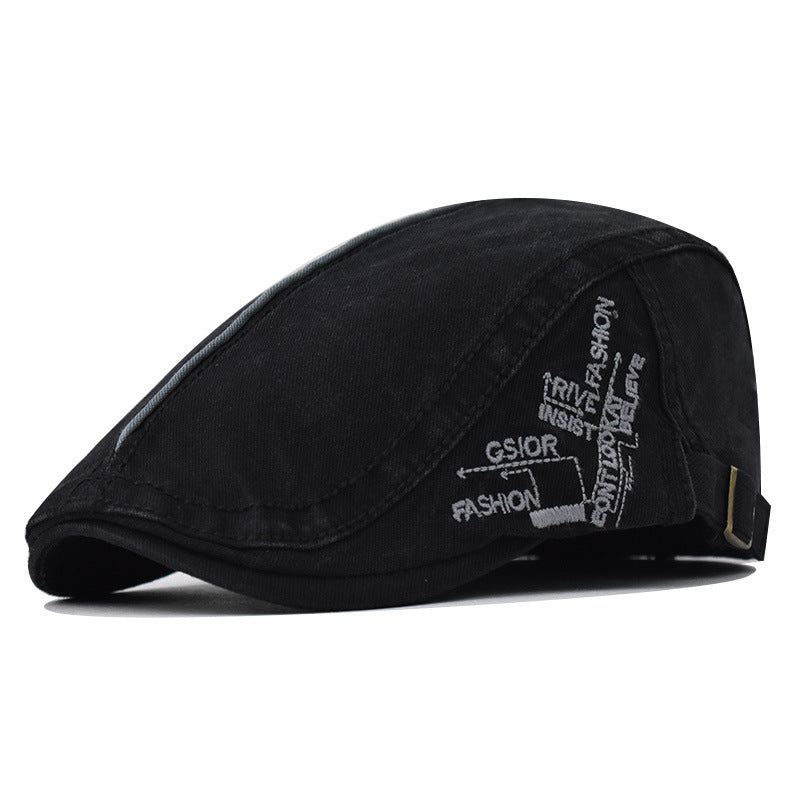 Classic Unisex Cotton Newsboy Hat in Vintage British Casual Painter Style-1718