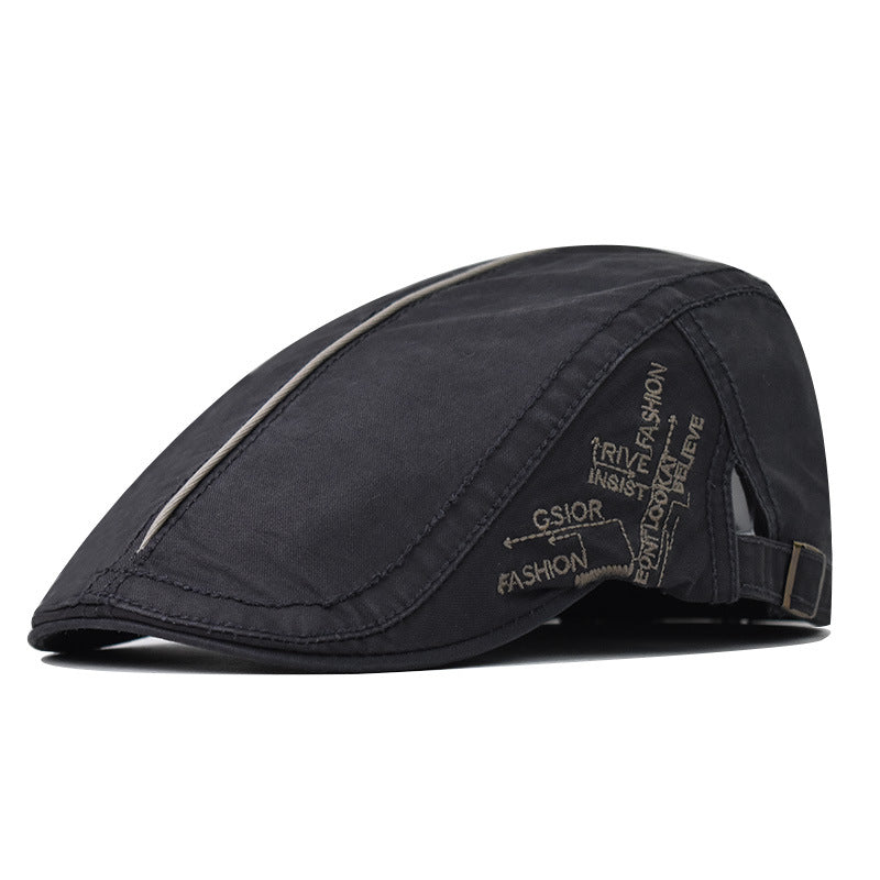 Classic Unisex Cotton Newsboy Hat in Vintage British Casual Painter Style-1718