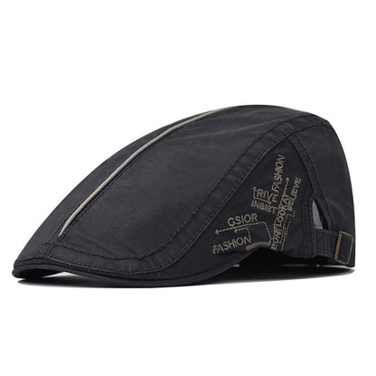 Classic Unisex Cotton Newsboy Hat in Vintage British Casual Painter Style-1718
