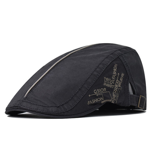Classic Unisex Cotton Newsboy Hat in Vintage British Casual Painter Style-1718