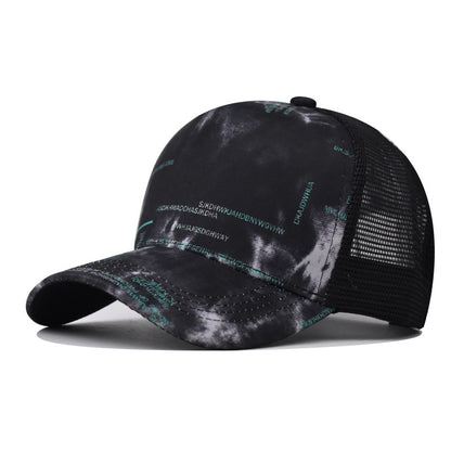 New Gradient Color Embroidered Baseball Cap Outdoor Casual Plaid Duckbill Hat for Men & Women-2323