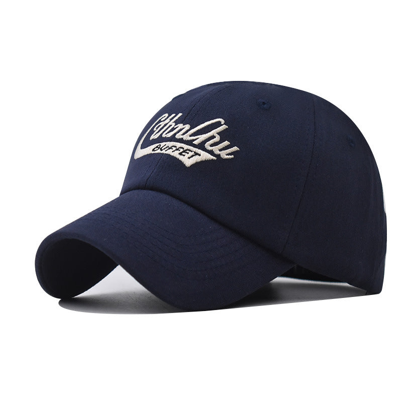 New Small Letter Cotton Embroidery Baseball Cap Trendy Duckbill Hat for Men & Women-2071