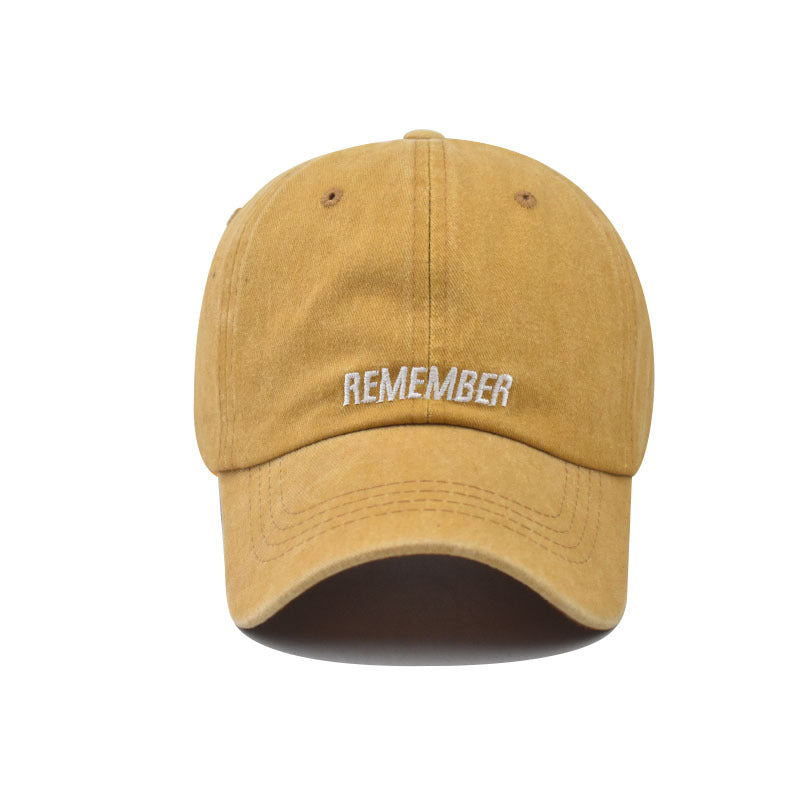 Trendy Small Letter Baseball Cap Washed Two-Tone Spliced Duckbill Hat Street Japanese Style for Men & Women-2040