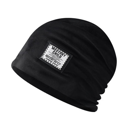 Women’s Winter Chenille Knitted Beanie Small Letter Embroidery Solid Color Warm Hat-AA1672