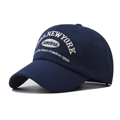 New Cotton Baseball Cap with New York Embroidery Trendy Duckbill Hat for Men & Women-2073